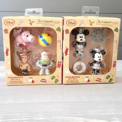 Lote de 2 Minis Cuaderno de Bocetos Disney Juego de 8 Adornos Steamboat Willie Toy Story Foto 1 de 4