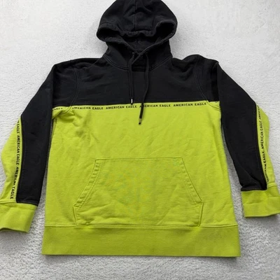 Sudadera con Capucha American Eagle Y2K Outfitters Para Hombre Negra Verde Neón Talla M Foto 1 de 4