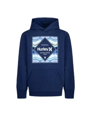 Pulôver com capuz Hurley Youth Boy azul marinho tamanho G (14/16) novo com etiquetas - Imagem 1 de 4