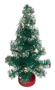 Vintage 7” Unusual Bottle Brush Tree Wood Base Flocked Retro - Picture 1 of 4