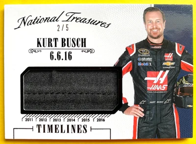 2016 Panini National Treasures Timelines Black Kurt Busch Firesuit Relic #2/5 - Image 1 of 2