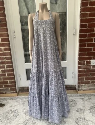 Vintage Laura Ashley 70s Wales William Morris Halterneck Maxi Prairie Dress 10 - Image 1 of 4