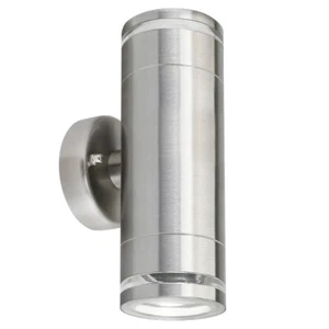 Outdoor Stainless Steel Up Down Double Wall Light IP65 ZLC375 with 5W Warm LED - Picture 1 of 14