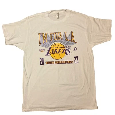 Los Angeles Lakers 2023 Playoffs T shirt purple gold on white XL Zuni nice - Image 1 of 4
