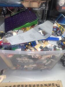 Large Tote Lego Minifigures Lot Bulk Parts Pieces **City** Pre-owned