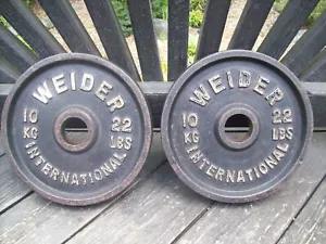 vtg WEIDER BARBELL OLYMPIC 22s BodyBuilding FITNESS STRONGMAN York HOMEGYM abs** - Picture 1 of 2