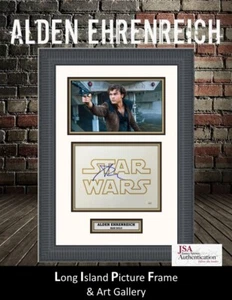 Alden Ehrenreich Han Solo A Star Wars Story Signed Custom Framed PHOTO JSA IV - Picture 1 of 6