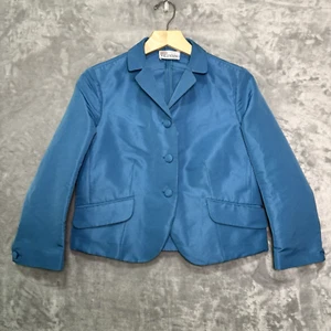 Red Valentino Jacket Blazer Womens IT 42 US S Blue Retro 3 Button 3/4 Sleeve - Picture 1 of 12