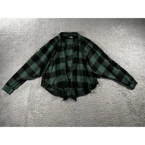 BDG Flannel Shirt Women Small Plaid Long Sleeve Front Tie Festival Cottagecore - Picture 1 of 6
