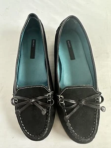 Marc Jacobs loafers womens sz 38 8  Black suede  flats bow shoes - Picture 1 of 8