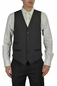 Dolce & Gabbana D&G Men's Gray Wool Five Button Vest Sz US 38 IT 48 - Picture 1 of 3