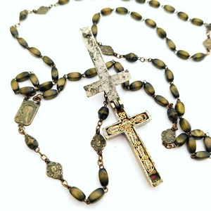 Reliquary Cross 1st Class Relics of Multiple Saints, Rosary - Picture 1 of 8