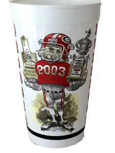 Georgia Bulldog Souvenir Cup Jack Davis Art 2003 Football Hairy Dog Man Cave UGA - Picture 1 of 12