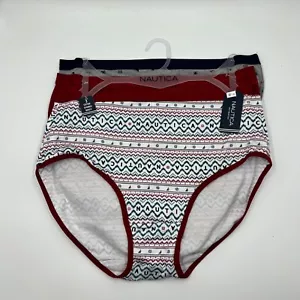 Nautica 3 Pack Winter Holiday Brief Set Plus Size 1X Multi Print White Red Gray - Picture 1 of 8