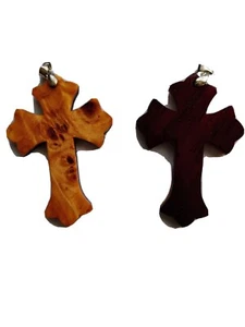 Anhänger Kreuz Holz aus Amaranth / Ahorn - Bild 1 von 3