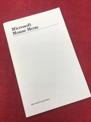 VTG 1984 Microsoft Mouse Menu Document Booklet 8810-100-00 60 Pages - Image 1 of 4