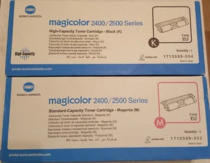 2x Konica Minolta magicolor 2400 / 2500 Toner Black & Magenta 1710589-004 & -002 - Photo 1/5