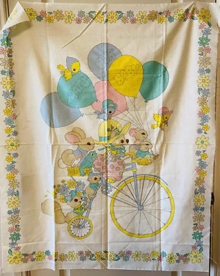 Vintage Fabric Panel, Baby, Crib, Nursery - Sewing Quilting 44” W X 34” - Image 1 of 4