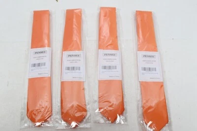 Corbata ajustada lisa naranja lisa 4 Pensee para hombre 1,58" Foto 1 de 3