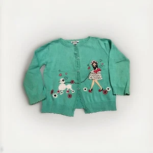 Hartstrings Green Modern Girl 100% Cotton Cardigan Size 4T - Picture 1 of 4