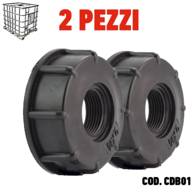 N° 2 Pezzi RACCORDO ADATTATORE PER CISTERNA IBC 1000 L USCITA 3/4 GAS