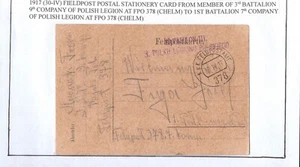 POLAND 1917 Field post stationary card from member of 3rd battalion Polish legio - Picture 1 of 1