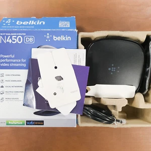 Belkin N450 4-Port 10/100 Wireless Router F9K1105v3 TESTED (NO POWER CORD) - Picture 1 of 15