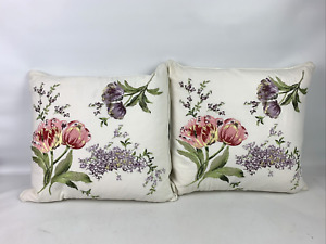 Dunelm Embroidered Floral Cushions With Feather Filled Insides 42 X 38cm  S199