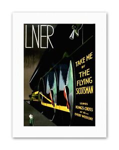 Flying Scotsman Steam Train Rail Engine UK Travel Canvas Art Print