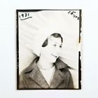 Vintage Photobooth Photo Happy Young Woman Fading Into The Background 1931