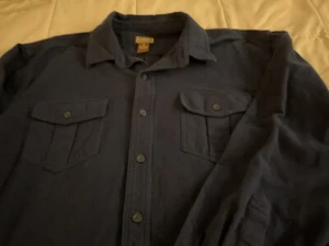 C.E Schmidt Workwear Mens 2X 100% Cotton L/S Button Up Shirt Heavy Duty Blue - Picture 1 of 5