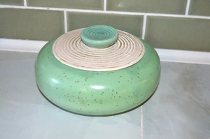 MCM A.C. Davey speckled green cream covered dish casserole - Picture 1 of 4