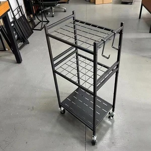 Rolling Garden Tool Organizer Rack Adjustable Feet Carbon Steel with 35 Slot - Picture 1 of 6