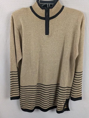 Regency коллекции золотой металлик w/черная полоса длинным рукавом свитер размер большой - Изображение 1 из 4