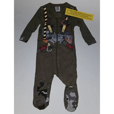 全新带标签 Naartjie Footie 睡衣万圣节飞行服战斗机飞行员婴儿 3-6 个月 — 第 1/4 张图片