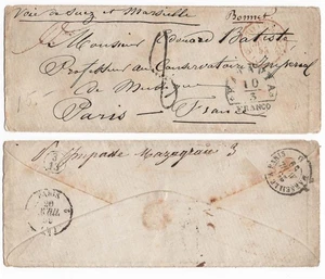 Olanda Indie 1859 Copertina pre-timbro a Parigi carica '8' in m/s - Foto 1 di 1