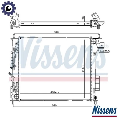 RADIATOR ENGINE COOLING 666205 FOR KIA SOUL/II/SUV D4FB 1.6L 4cyl SOUL II - Image 1 of 4