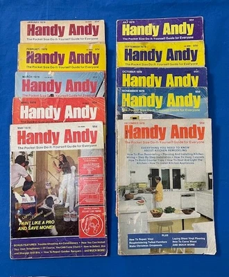 Lot of 10 Vintage HANDY ANDY Do-It-Yourself Guide Home/DIY Magazines 1978  - Image 1 of 4