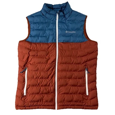 Columbia Powder Lite Omni-heat Full Zip Vest Blue Rust Men’s L Skiing Outdoor - Image 1 of 4