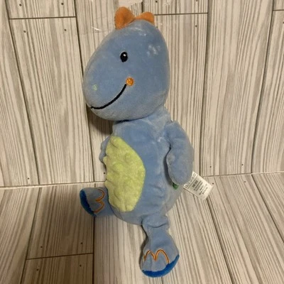 Peluche de dinosaurio azul Okie Dokie bebé sonajero amoroso 9” ojos bordados 2017 LIMPIO Foto 1 de 4