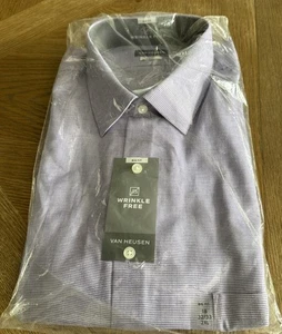 Men B&T Van Heusen Shirt sz Big Fit 18 32/33 2XL Wrinkle Free New In Plastic Bag - Picture 1 of 4