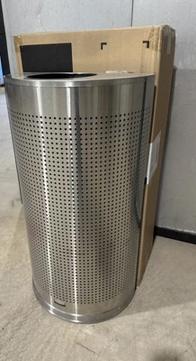 Rubbermaid 商用 Fgsh12sspl 12 加仑半圆垃圾桶,不锈钢, — 第 1/4 张图片