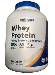 Nutricost Whey Protein Concentrate Powder (Unflavored) 25 g 5 LBS Exp 9/27 - Picture 1 of 4