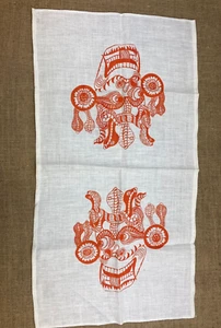 MASCARILLA BALINESA INDONESIA RETRO VINTAGE TELA TÉ TOALLA DE MANO SIN USAR - Imagen 1 de 4