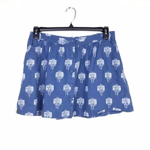 Lole Minirock Damen Gr. 10 Blau Bedruckt Leinen Bio-Baumwolle Knopfleiste - Bild 1 von 5