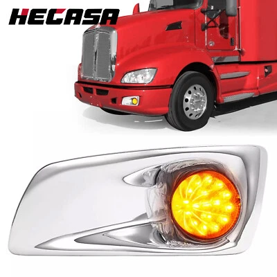 Lámpara antiniebla LED transparente lateral izquierdo con bisel cromado para Kenworth T660 2007-2017 Foto 1 de 4