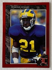 1992 Legends #53 Desmond Howard  Football Card University Michigan Red Foil