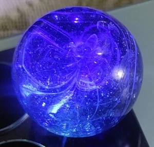 TOY MARBLE BLUE Greine SHOOTER 0.9'' TO 0.95'' GROUND POINTAL  WHITE THREADS - Picture 1 of 23