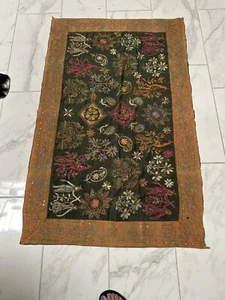Vintage Indian Wall Hanging / Tapestry Hand Embroidered 54x35 - Picture 1 of 8