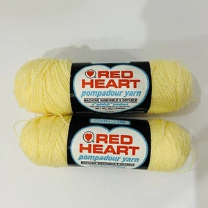 Red Heart Baby Pompadour  Acrylic Yarn Skeins Baby Yellow 2 Oz. Lot Of 2 - Picture 1 of 6